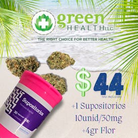 1 pqt Supositorio 300mg + 4g Flor $44