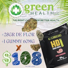 1 Gummy 60mg + 28g Flor $108
