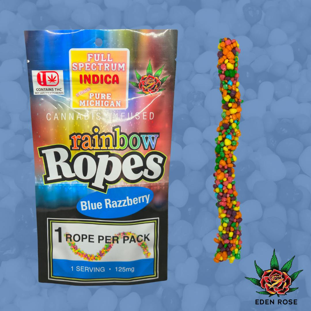 Rainbow Rope -Blue Razzleberry - Pure Michigan - 125mg