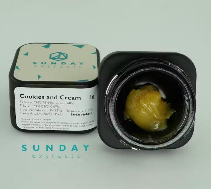 Sunday Extracts - Concentrate Live Resin - Cookies and Cream - 1 g
