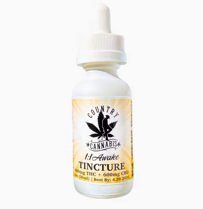 Awake Tincture | 30ML | (600MG THC + 600MG CBD) | 1:1 | Sugar-Free