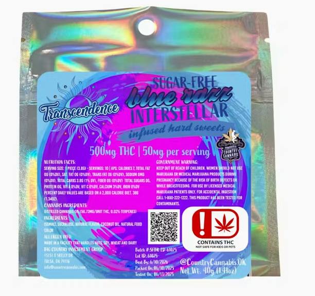 SF Blue Razz Hard Candy - 500mg