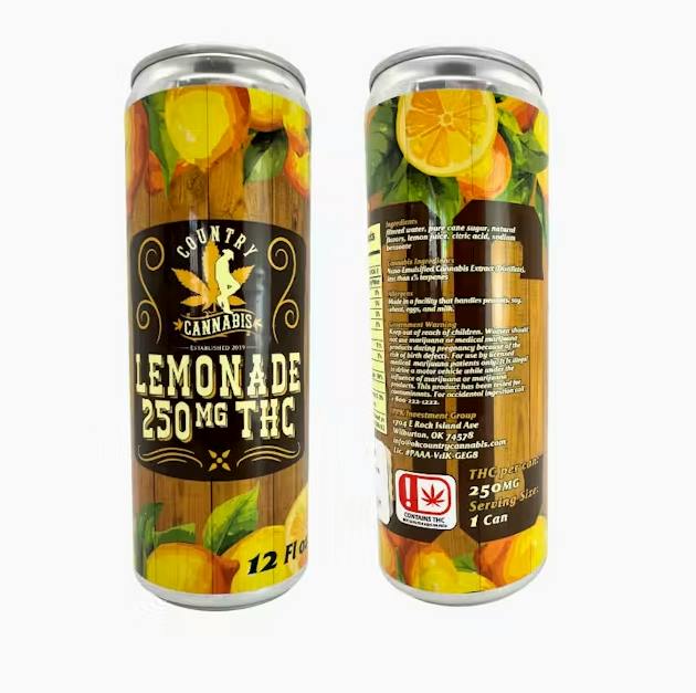 Lemonade Canna-Craft Cocktail | 12 fl oz Drink Beverage | 250MG