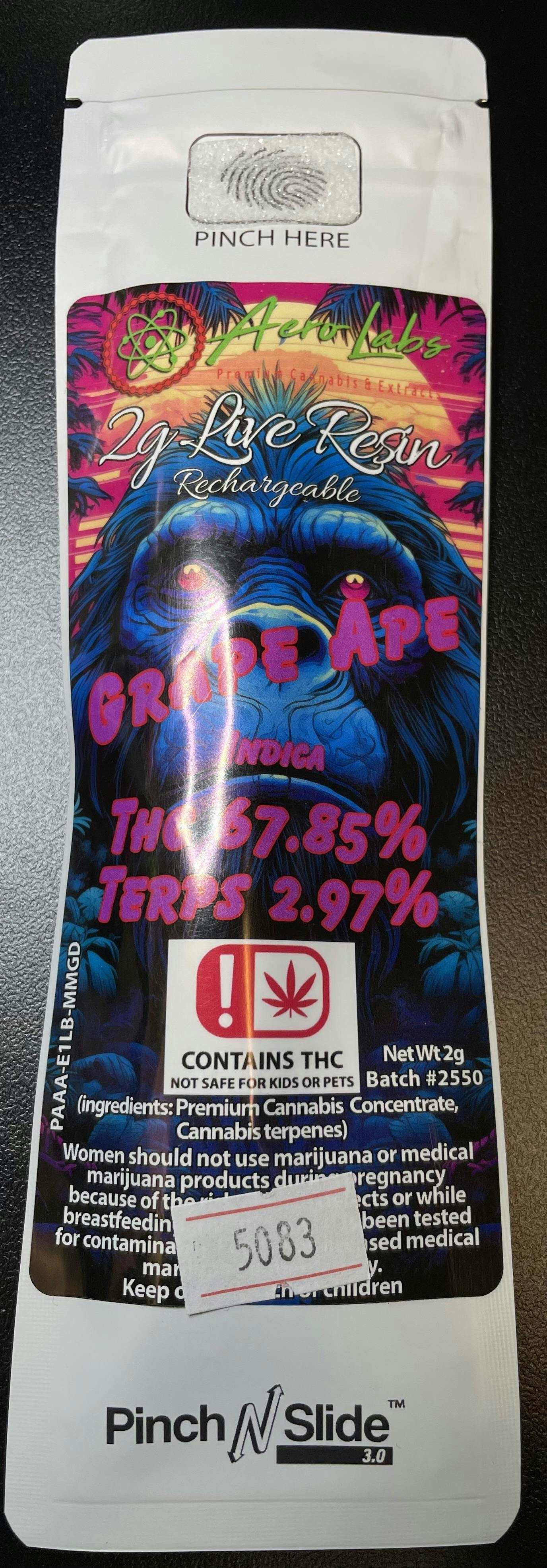 Aero Labs - Grape Ape - 2G Live Resin Disposable