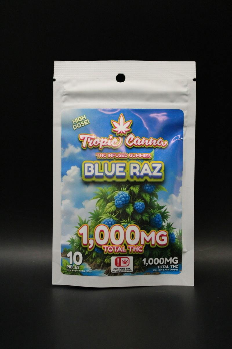 Tropic Canna - Blue Razz - 1000MG Gummies (TAXES INCLUDED)