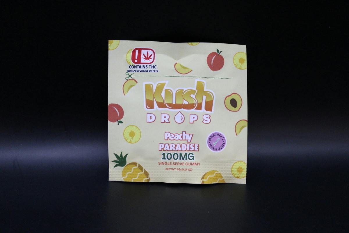 Kush Drops | Peachy Paradise Gummies | 100mg THC Single