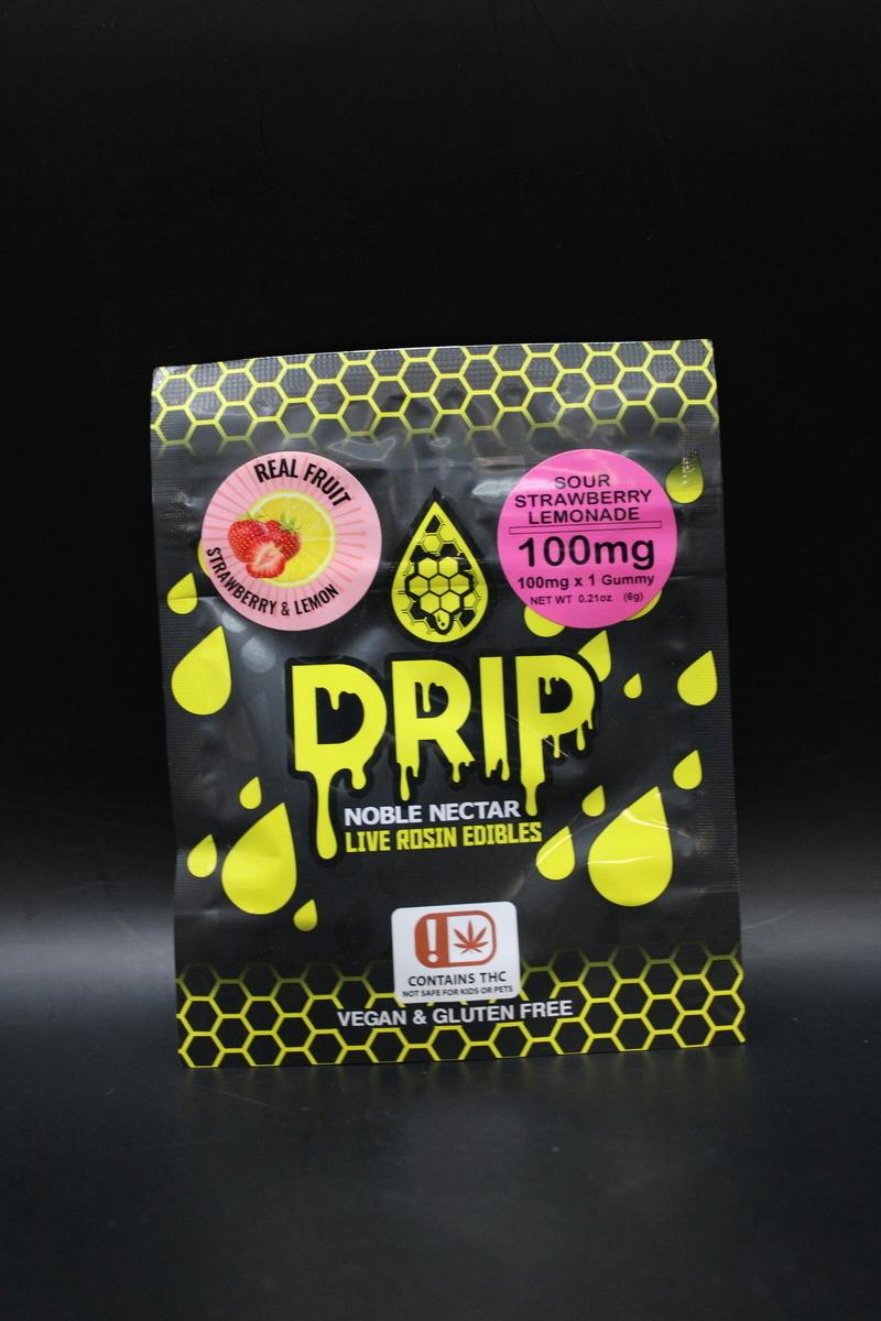 Noble Nectar Drip - Sour Strawberry Lemonade - 100MG Live Rosin Single Gummy