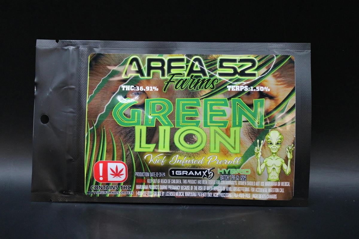 Area 52 - Green Lion - (5PK-1G Preroll's)