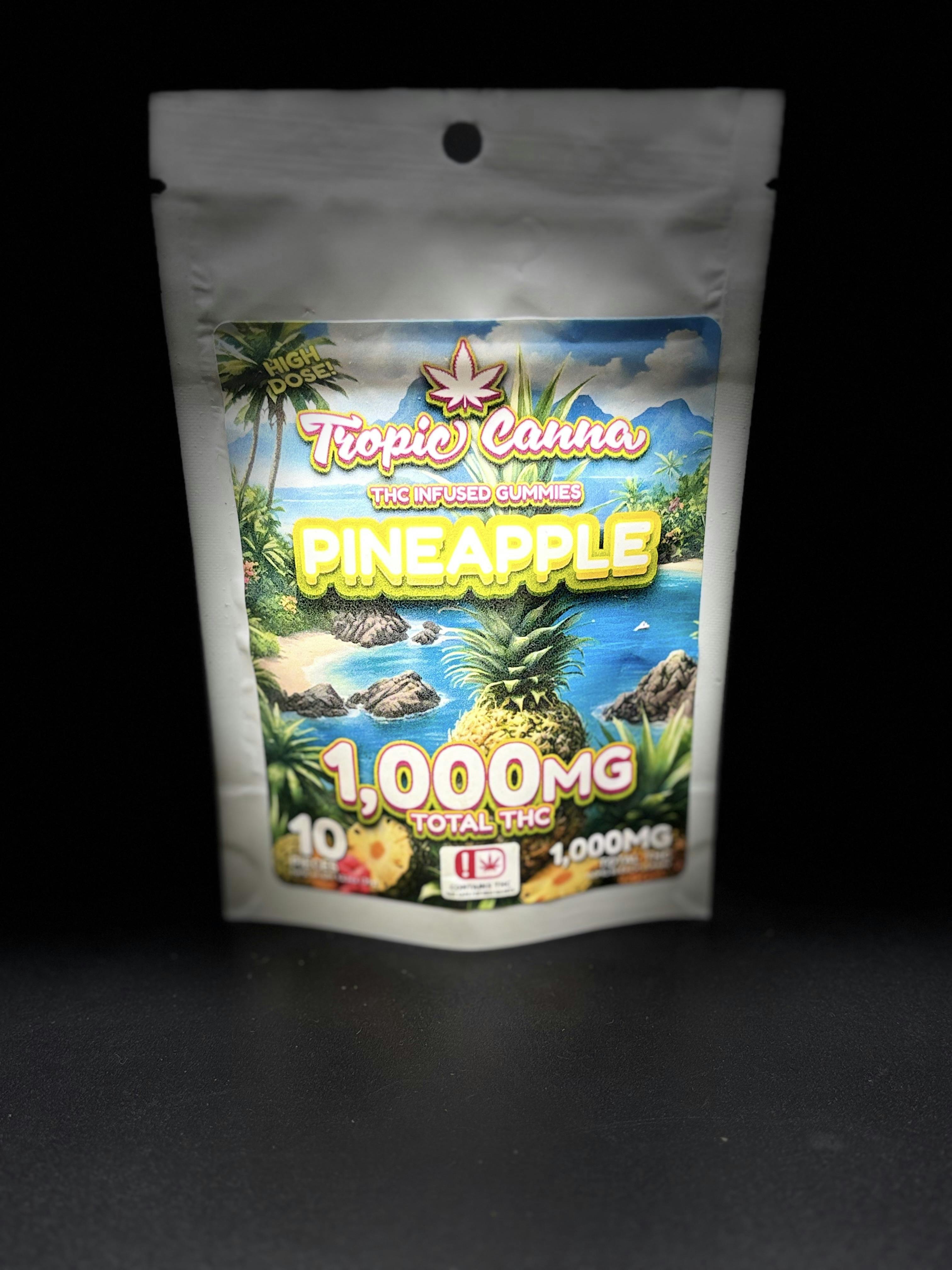 Tropic Canna - Pineapple - 1000MG 10 Piece Gummies