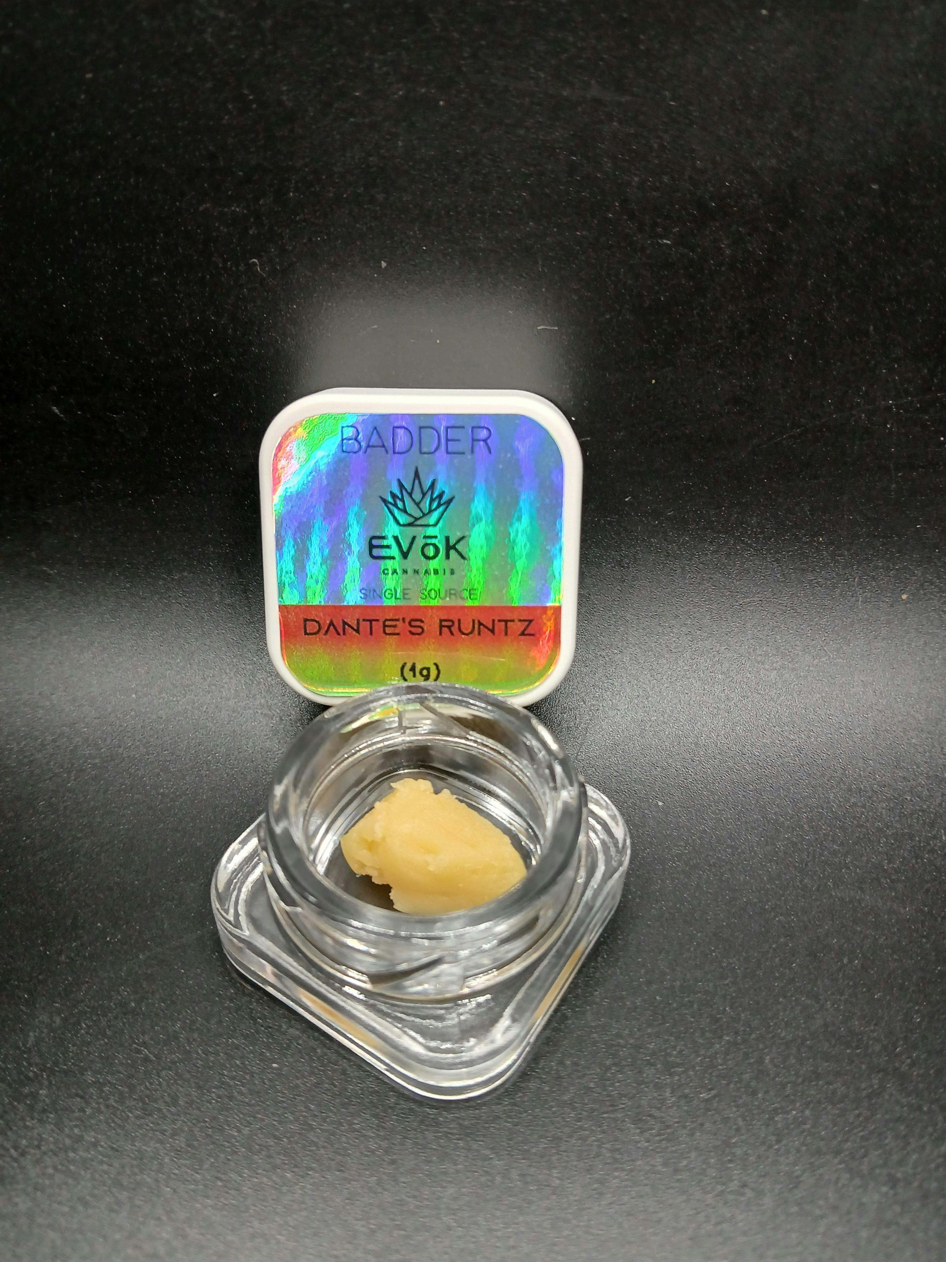 Evok - Dante's Runtz - 1G Badder Concentrate Jar (12G/$86.20)
