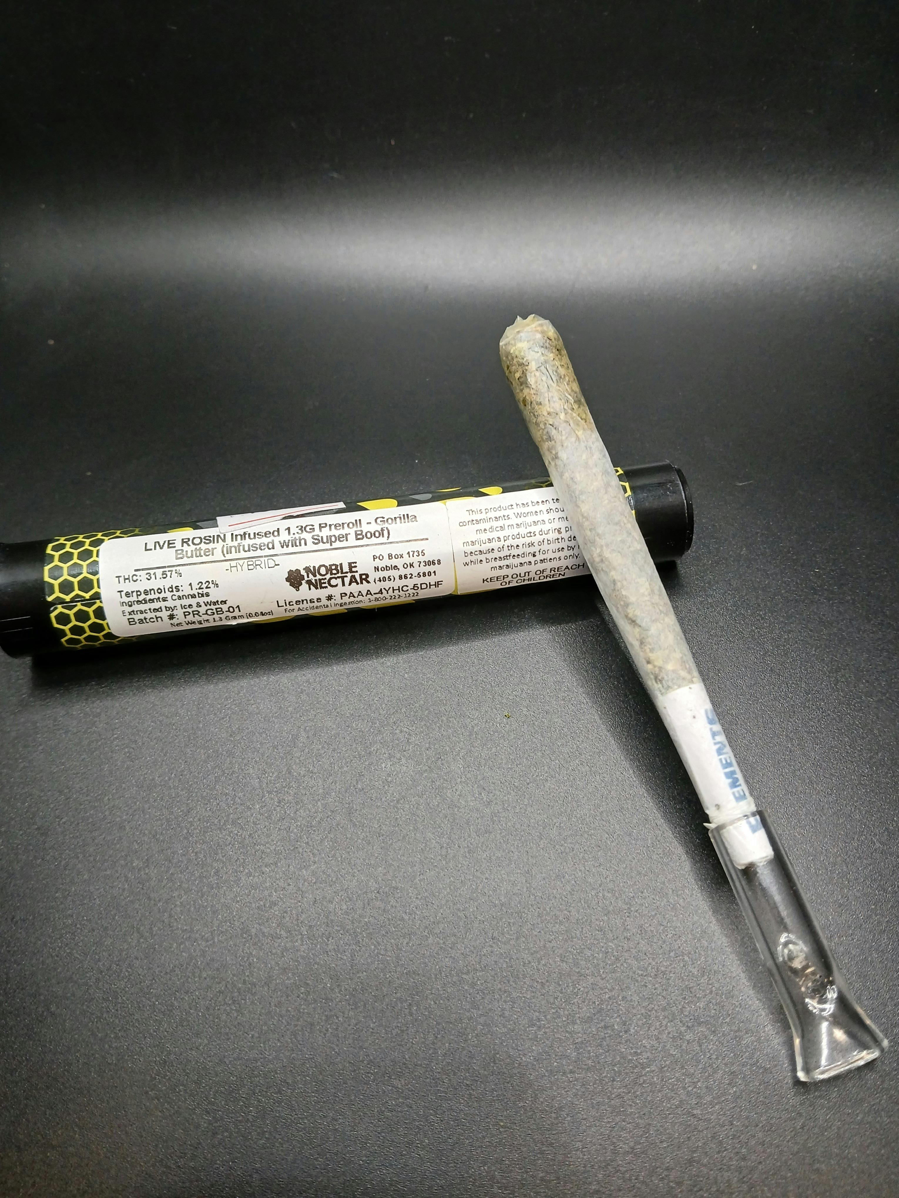 Noble Nectar - Gorilla Butter - 1G Live Rosin Infused Pre Roll