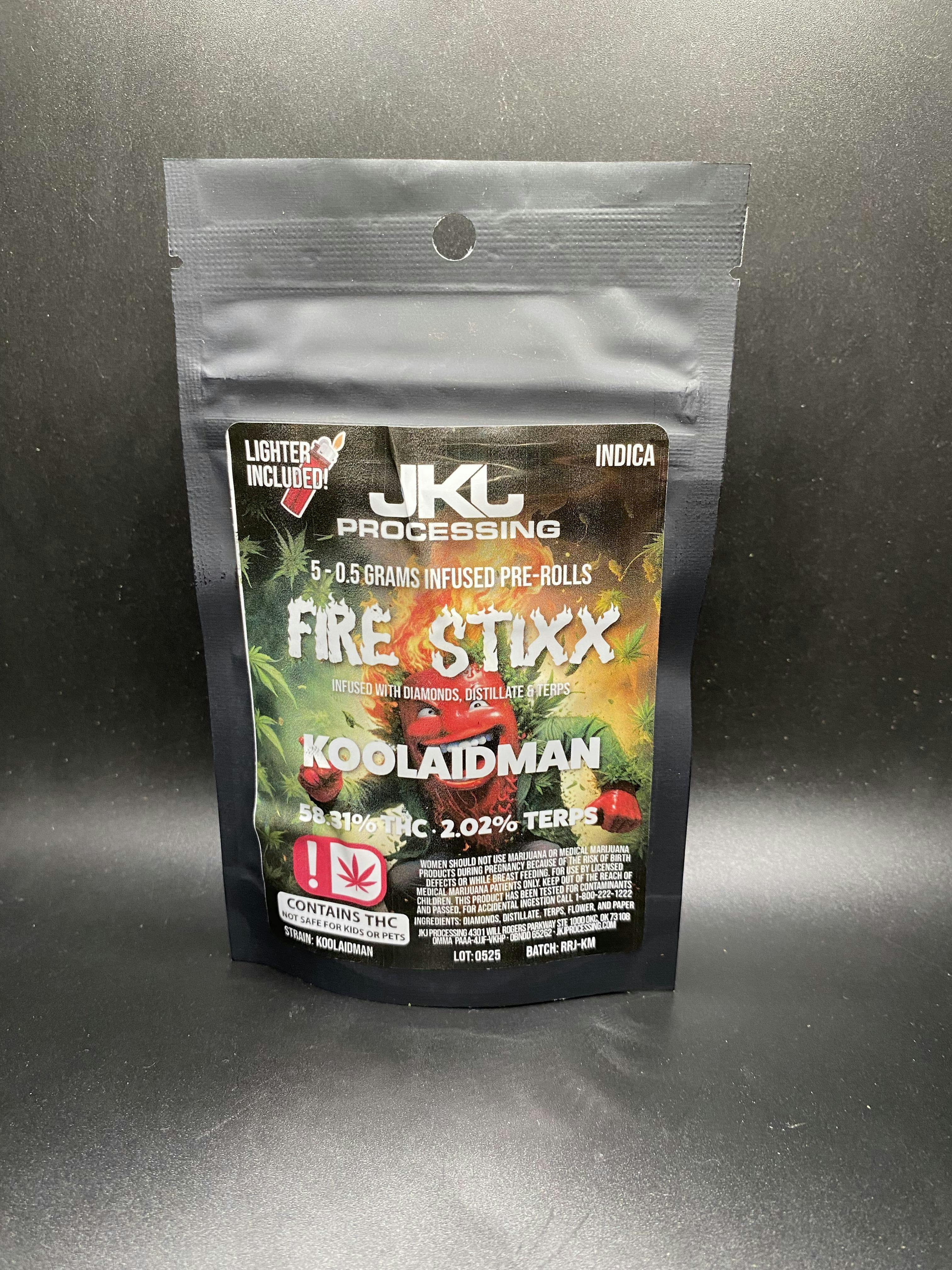 Fire Stixx - Koolaidman - .5G Diamond Infused 5PK Pre Rolls