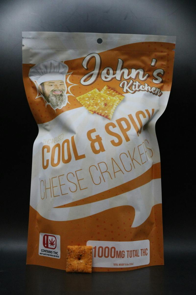 1000mg Cool & Spicy Cheese Crackers John's Kitchen | Baked Goods | 1000mg/e