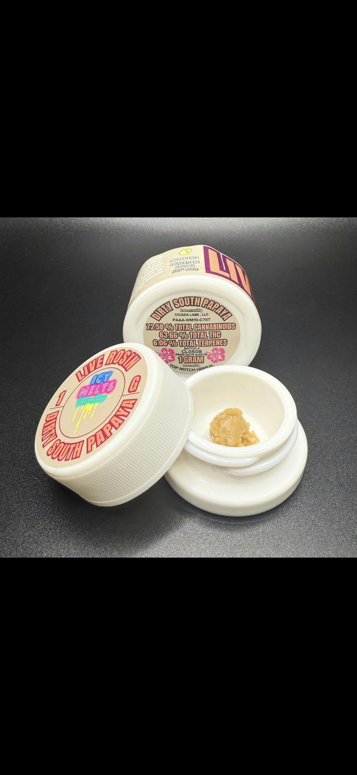 Icy Melts - Dirty South Papaya - 1G Live Rosin