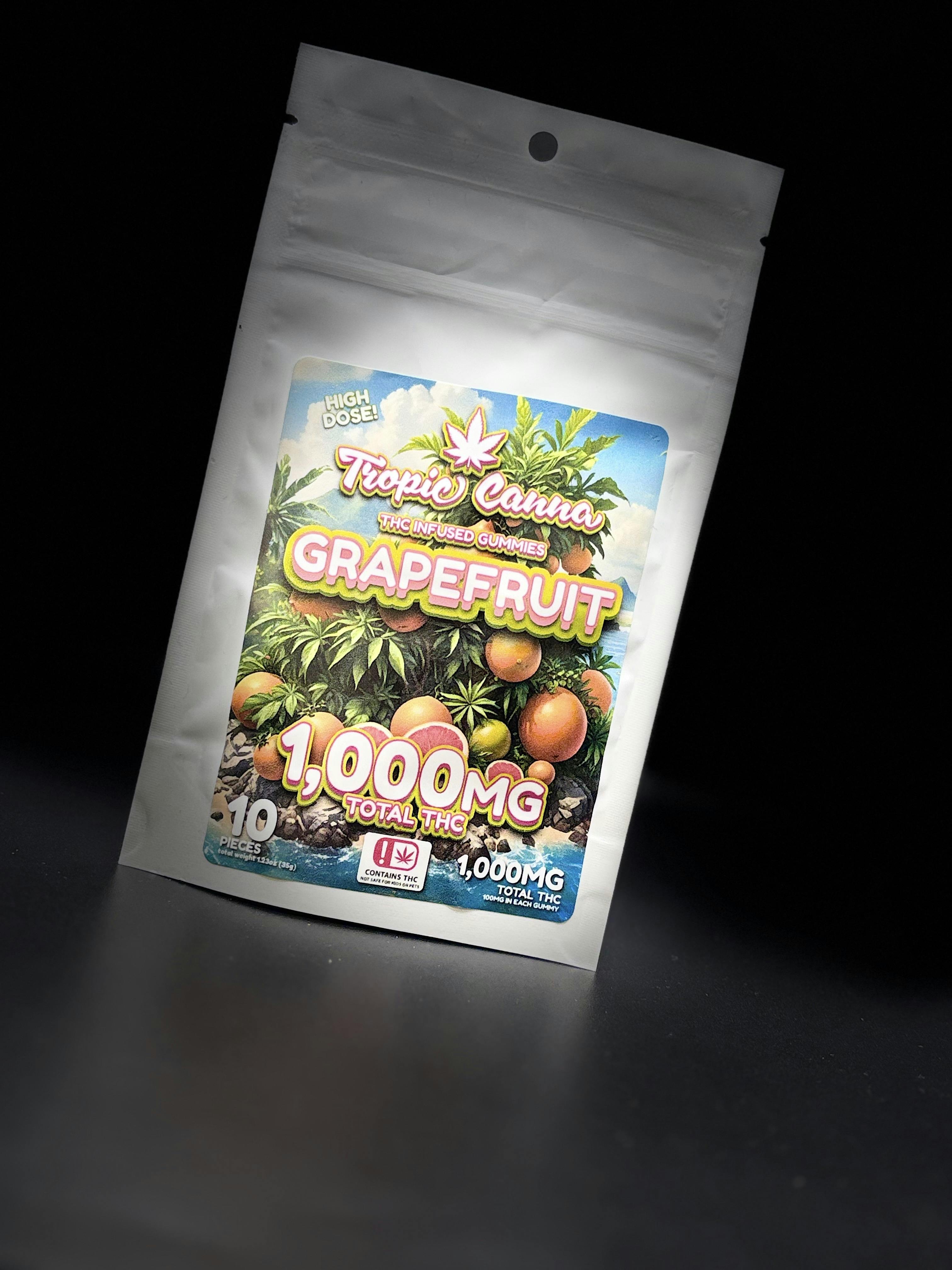 Tropic Canna - Grapefruit - 1000MG 10 Piece Gummies