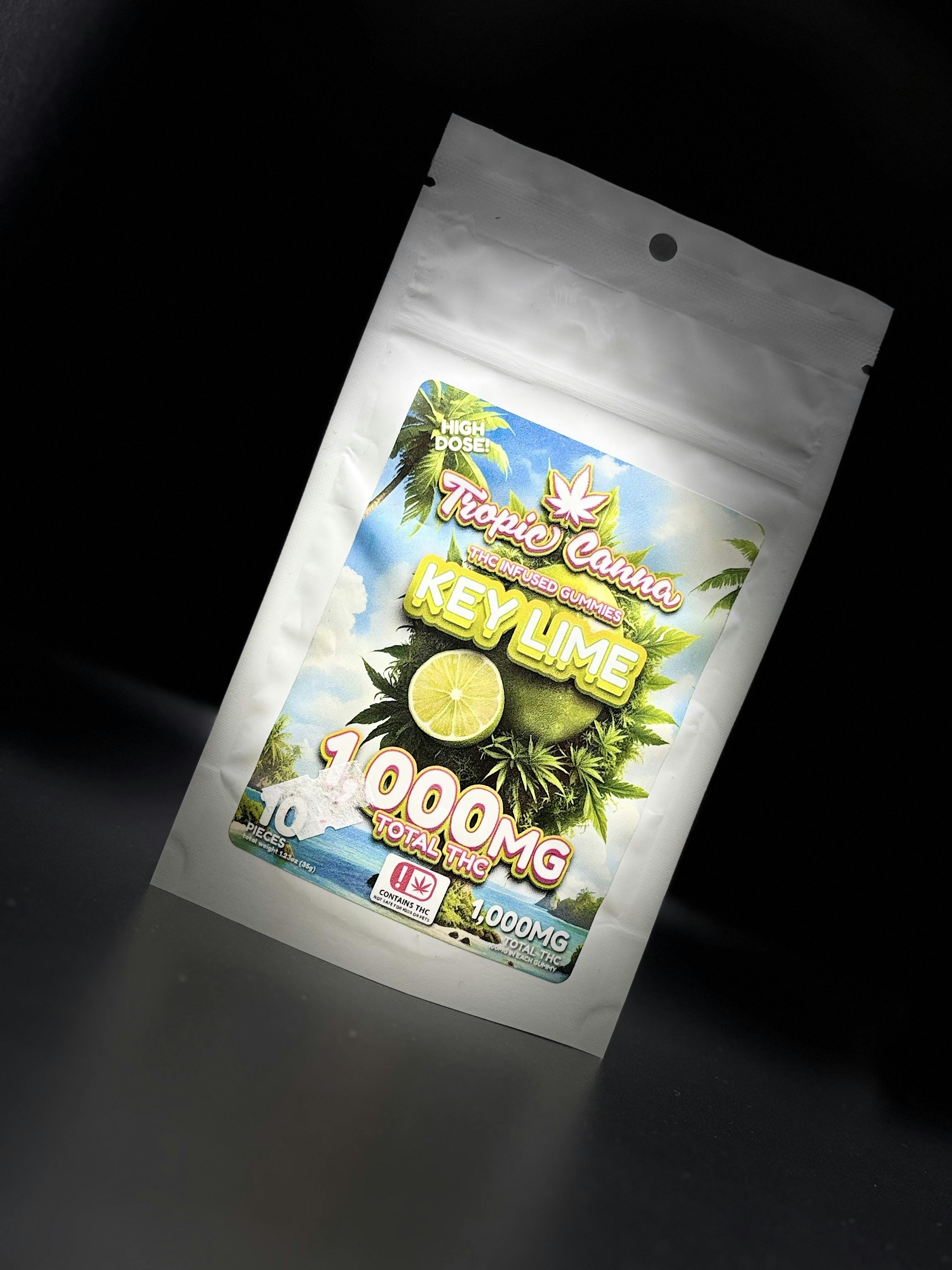 Tropic Canna - Key Lime - 1000MG 10 Piece Gummies