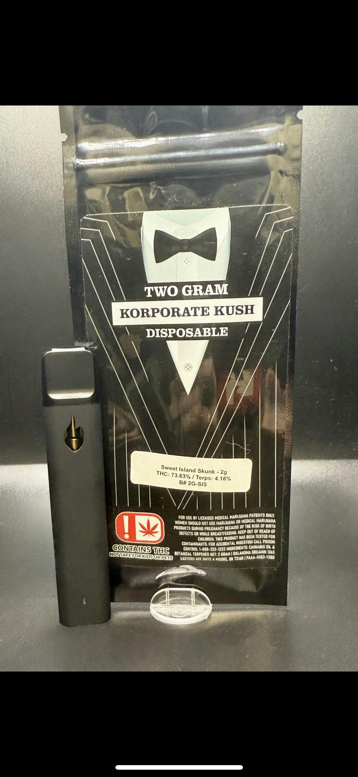 Korp Kush - Sweet Island Skunk - 2G Disposable