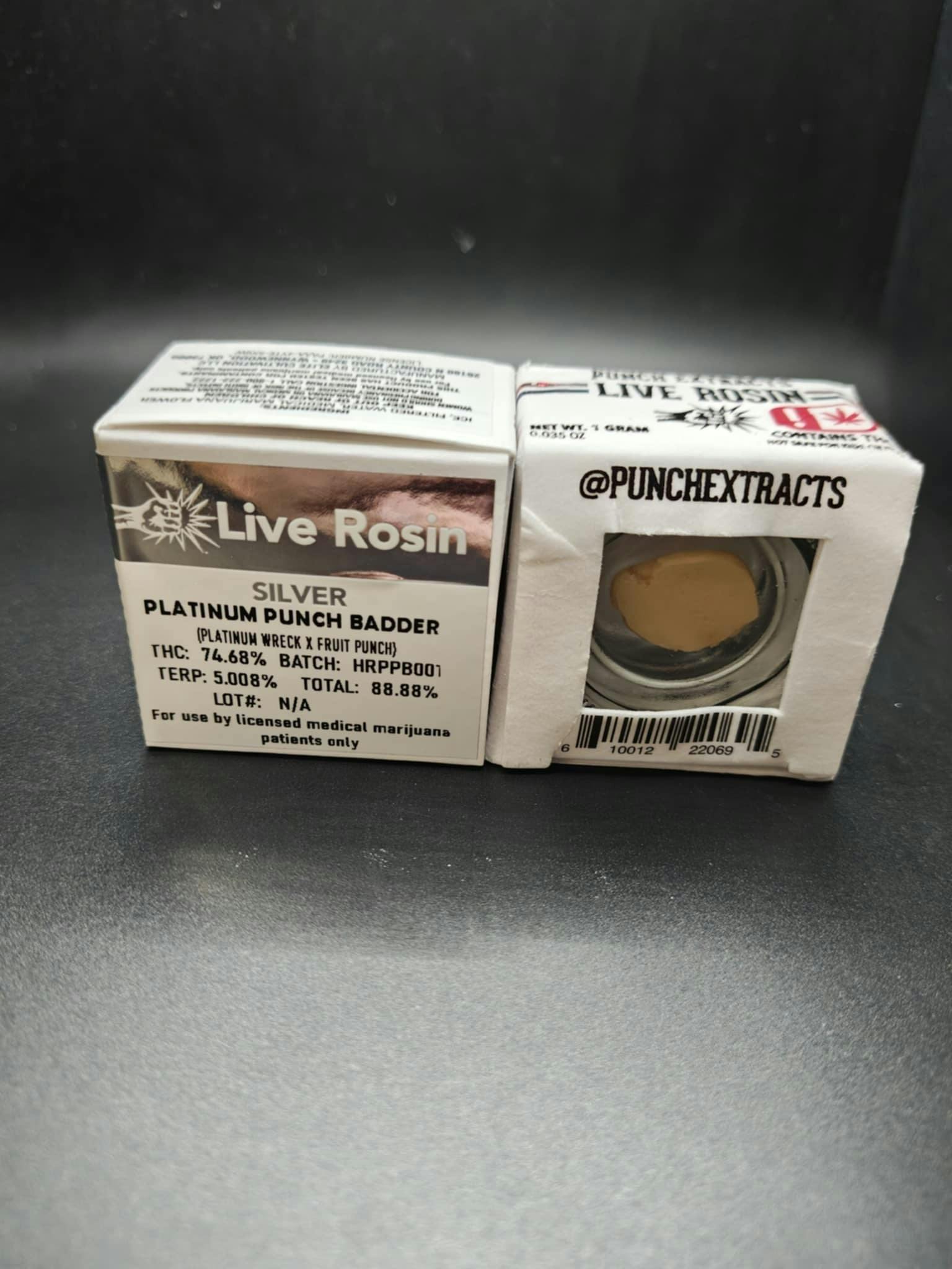 Platinum Punch Silver Tier Live Rosin Cold Cure Badder (1g)