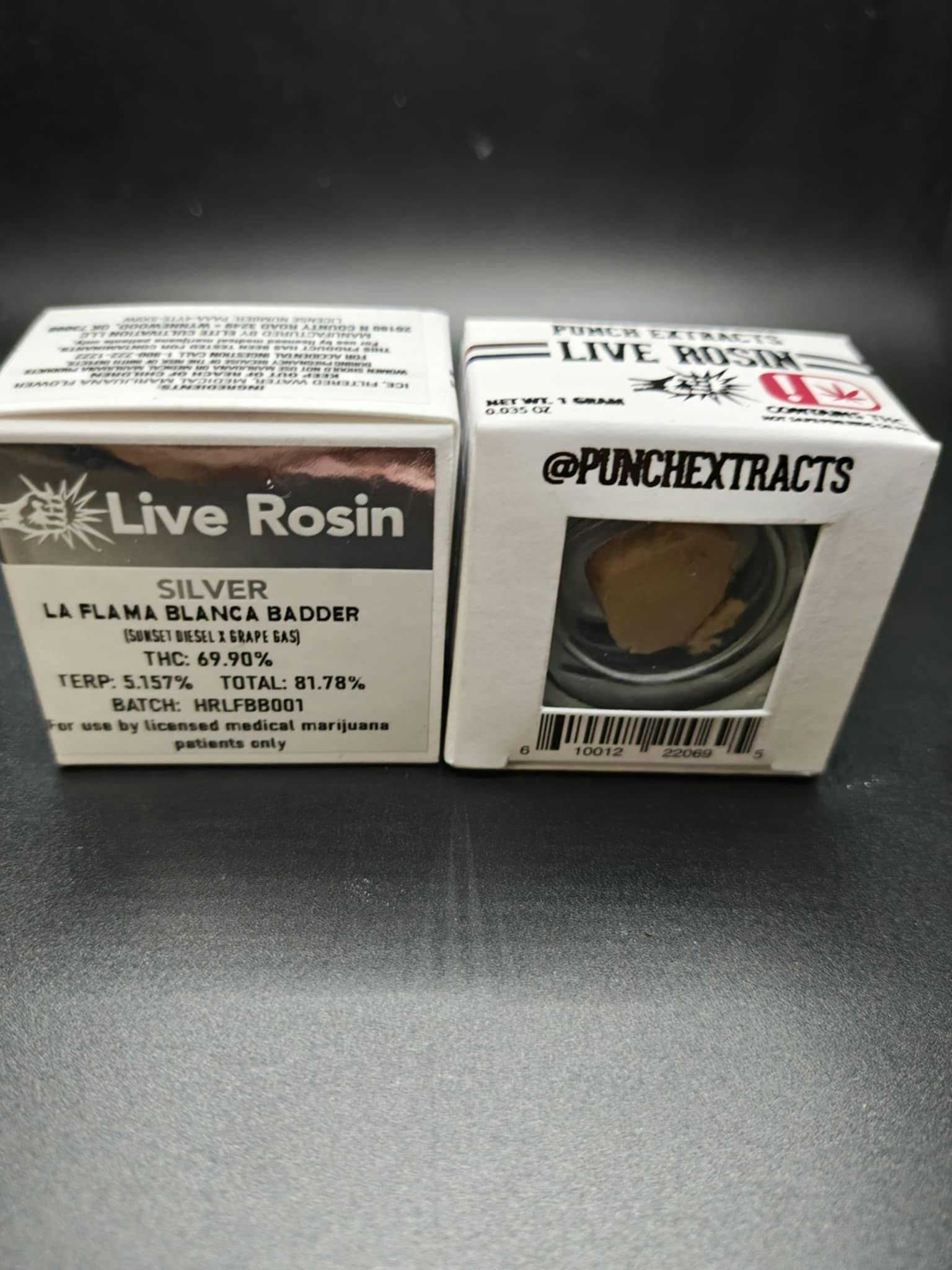 La Flama Blanca Silver Tier Live Rosin Cold Cure Badder (1g)