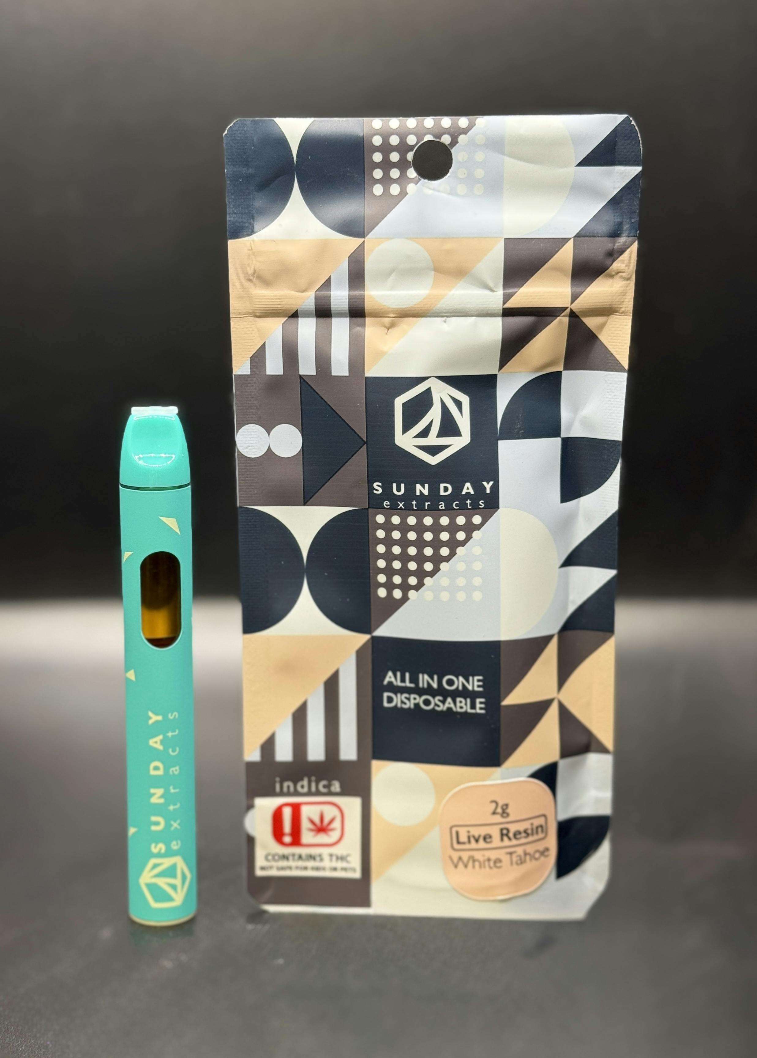 White Tahoe | Live Resin Disposable | 2g by Sunday Extracts