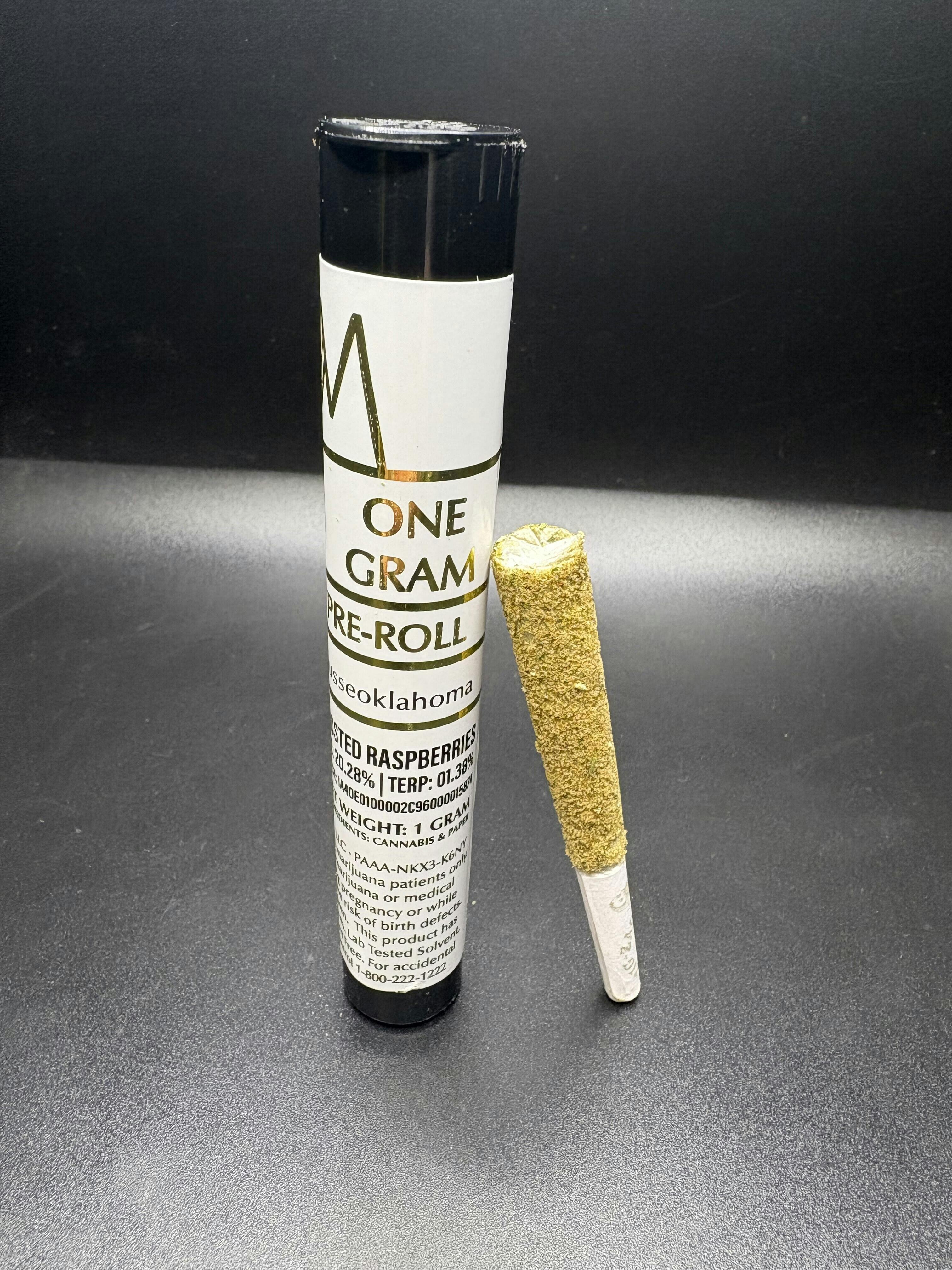 White Mousse - Frosted Raspberries - 1G Terp Sauce and Kief Infused Pre Roll