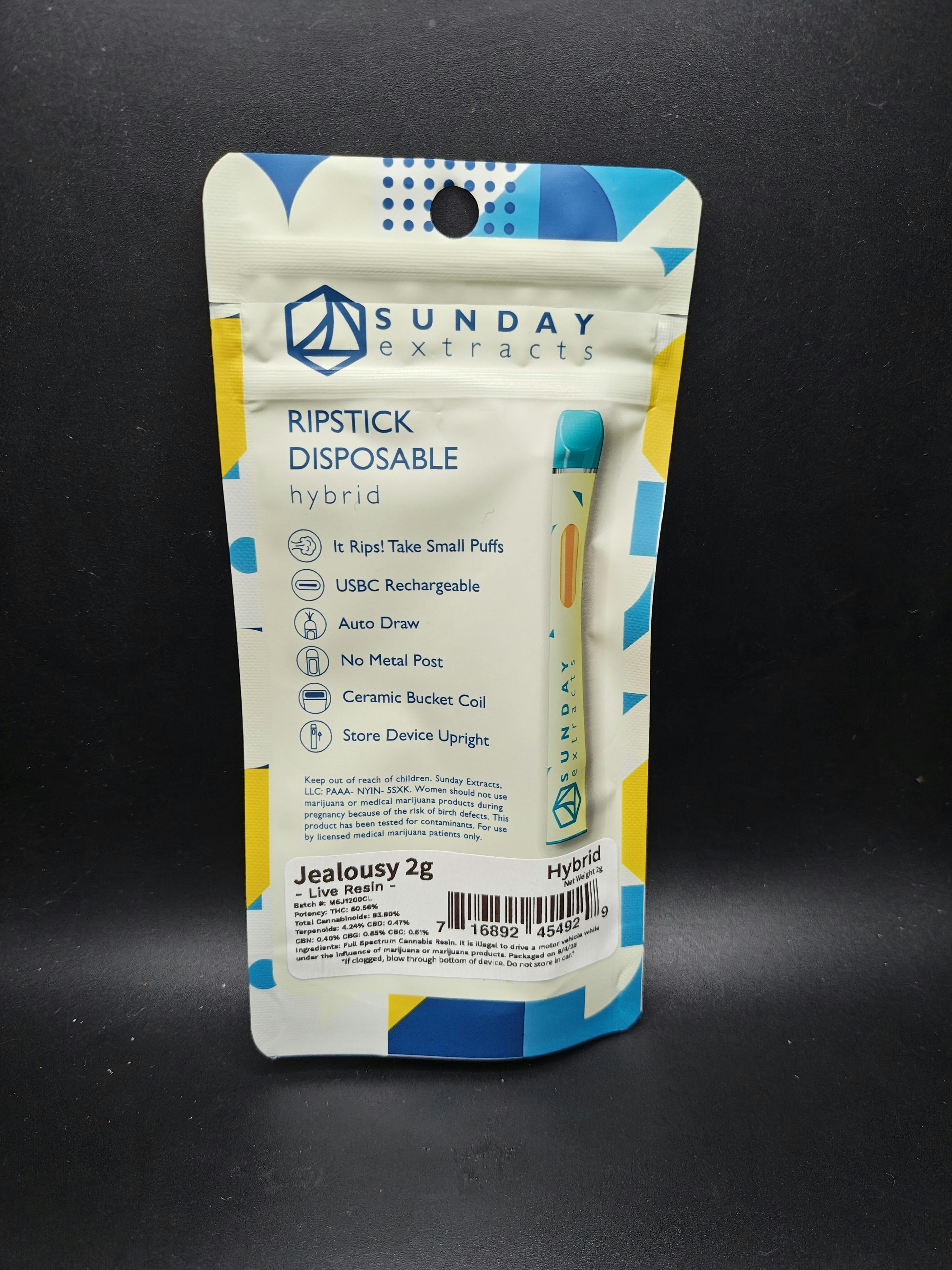 Jealousy | Live Resin Disposable | 2g