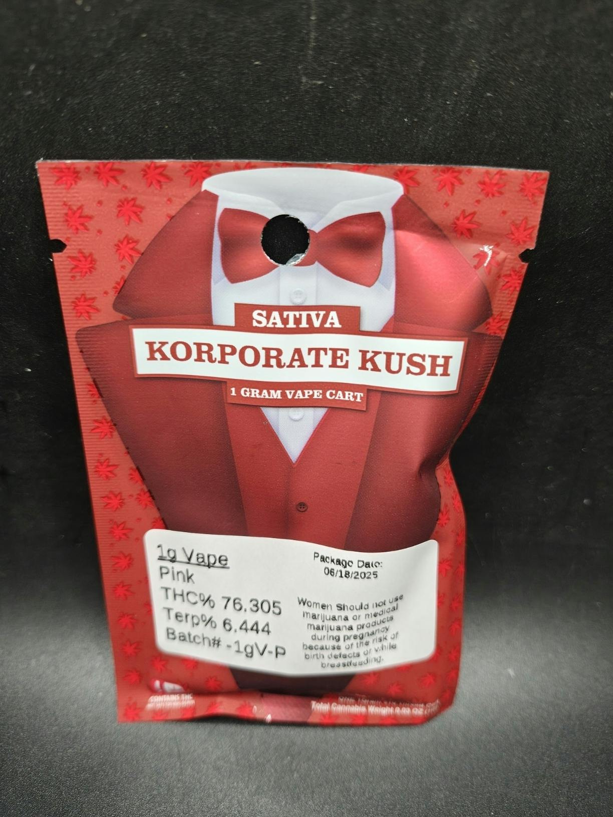 Korp Kush - Pink - 1G Cartridge (15G/$86.20) at Tropic Canna West