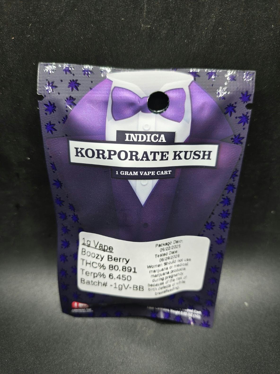 Korp Kush - Boozy Berry - 1G Cartridge (15G/$86.20) at Tropic Canna West