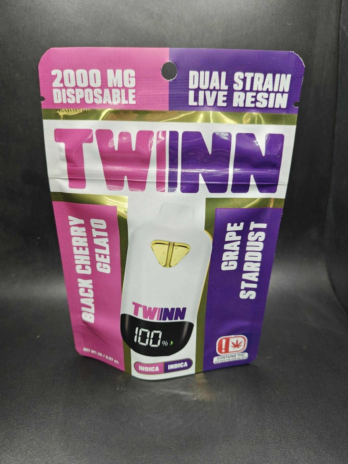 Twinn - Black Cherry Gelato x Grape Stardust - 2G Dual Live Resin Disposable