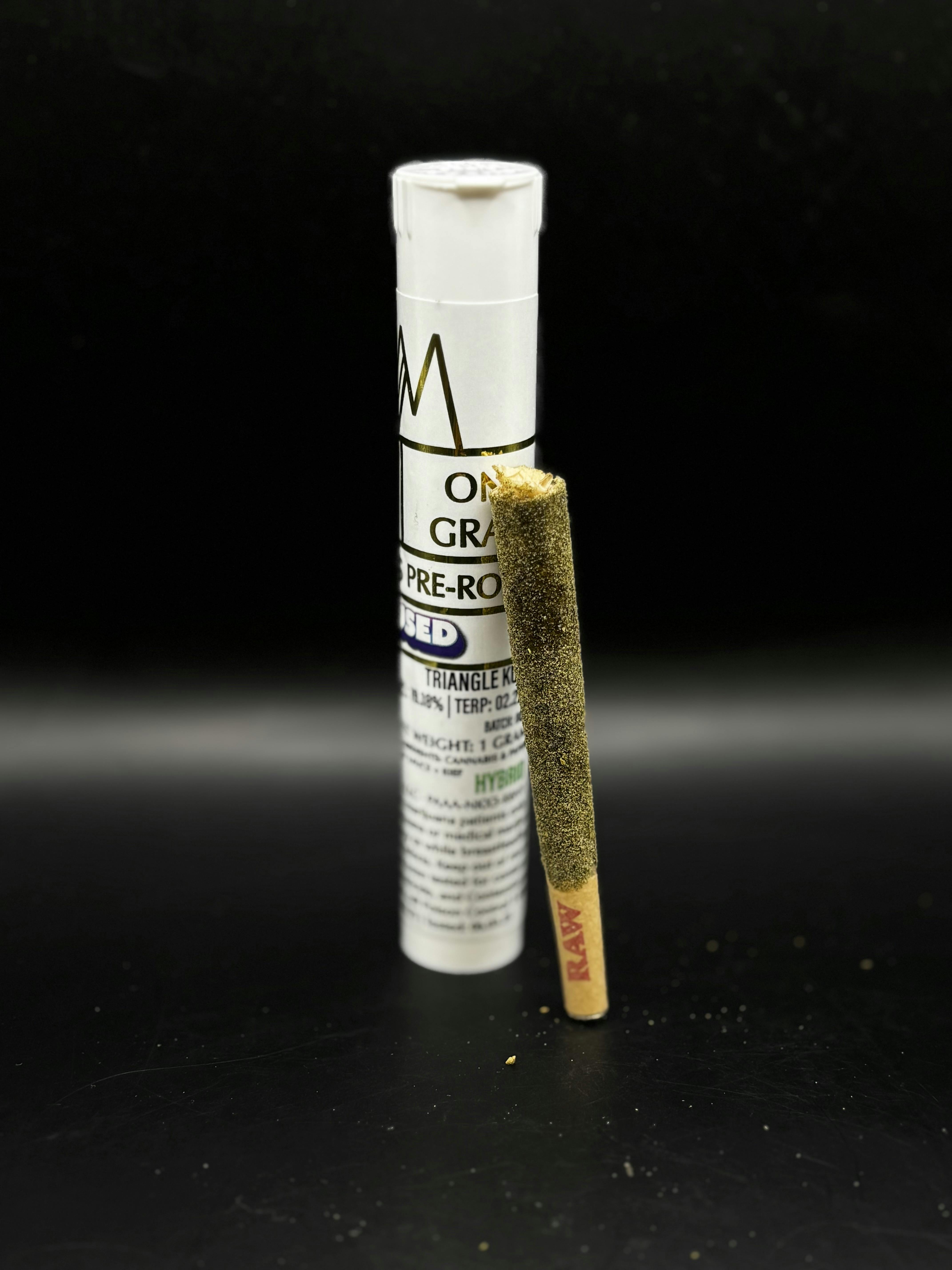 White Mousse - Triangle Kush - 1G Terp Sauce and Kief Infused Pre Roll