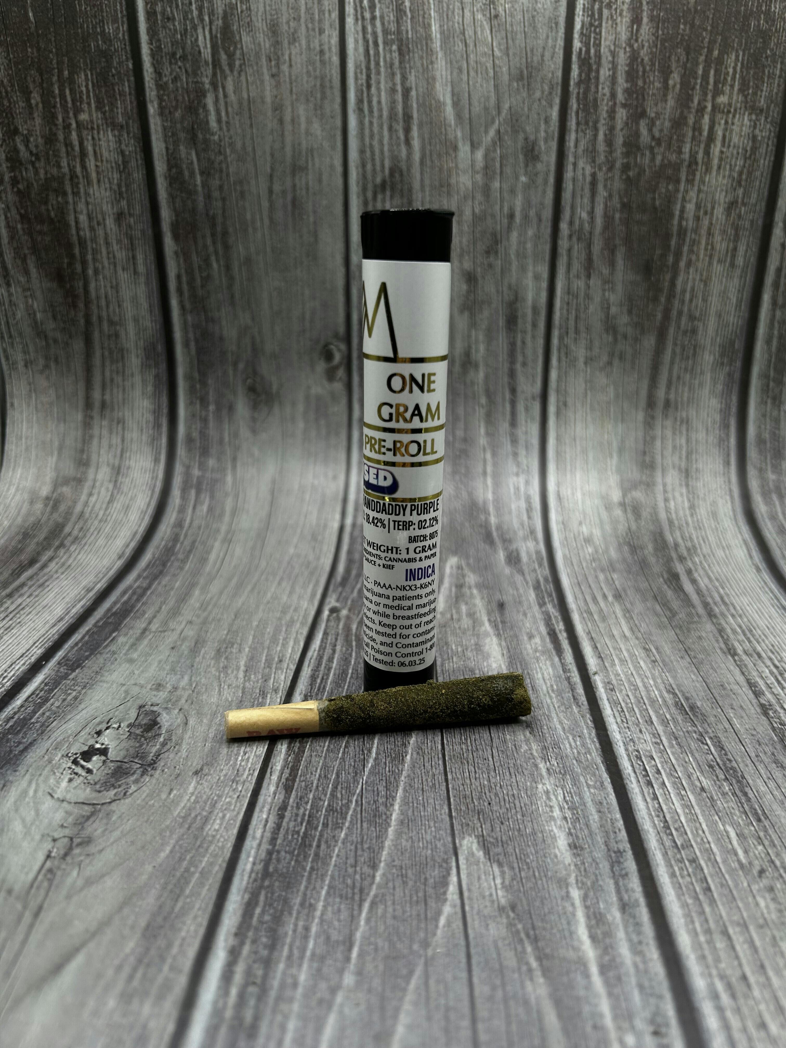 White Mousse - Granddaddy Purple - 1G Terp Sauce & Kief Infused Pre Roll