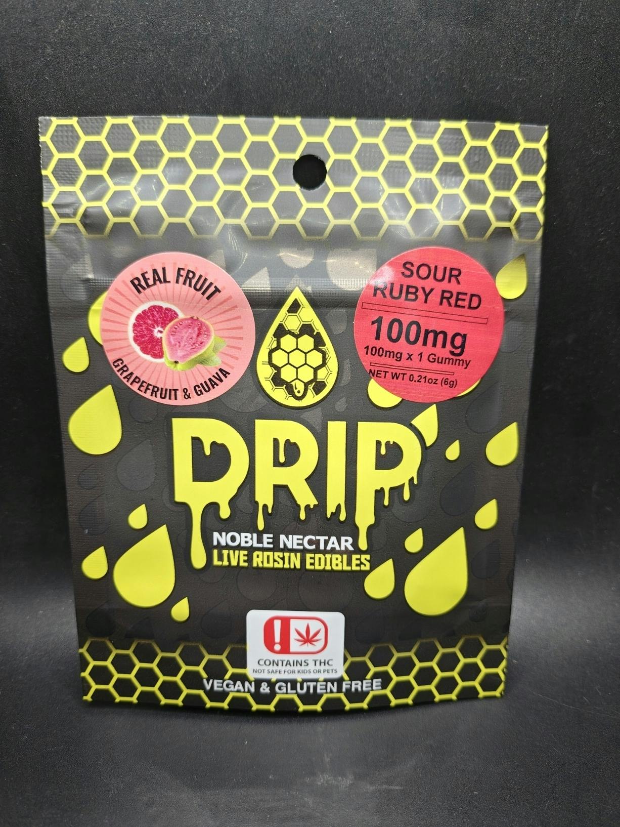 Noble Nectar - Sour Ruby Red - 100MG Live Rosin Gummies