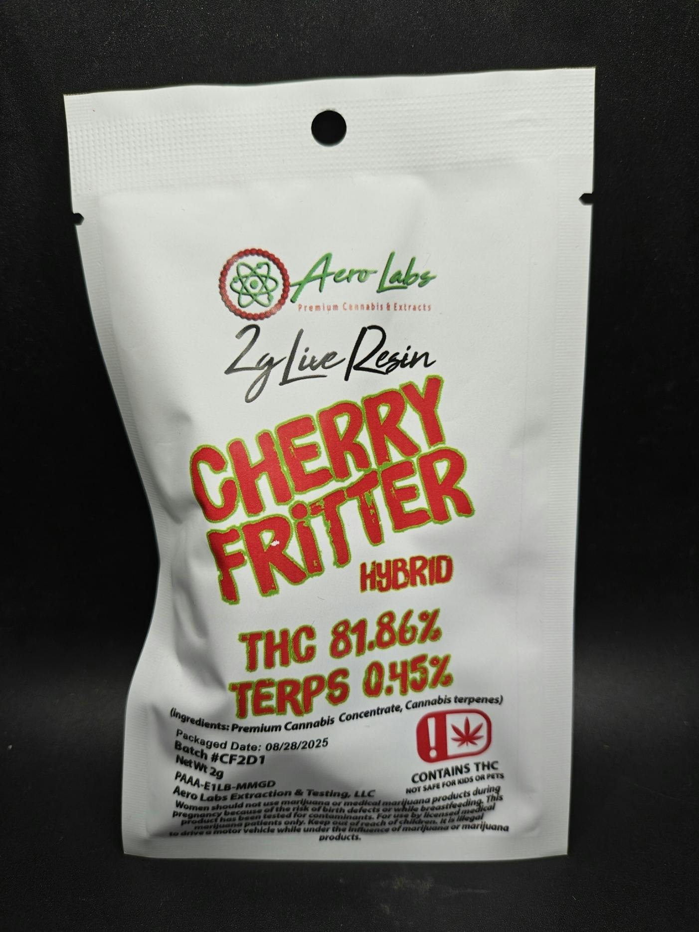 Aero Labs - Cherry Fritter - 2G Live Resin Disposable