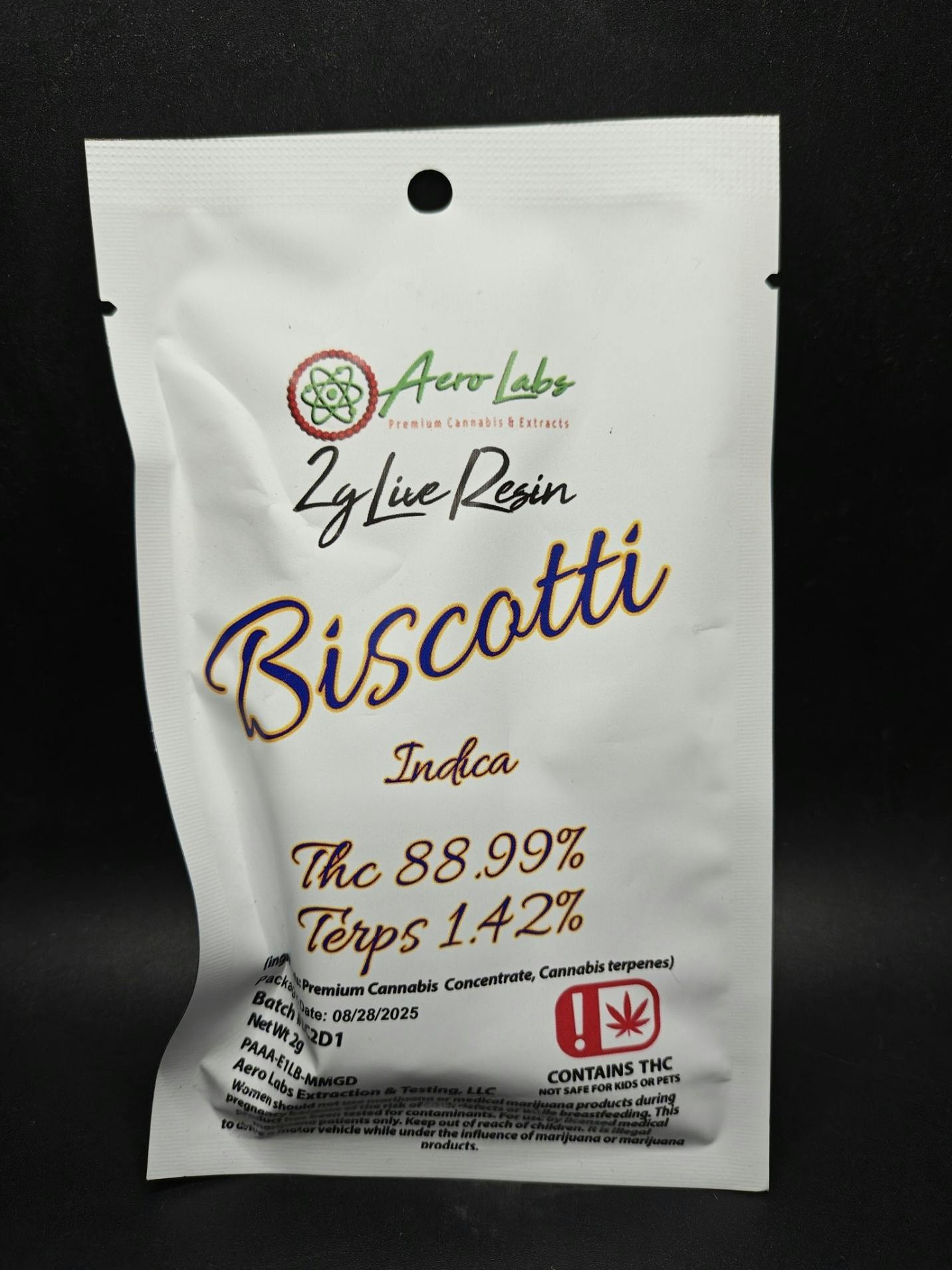 Aero Labs - Biscotti - 2G Live Resin Disposable