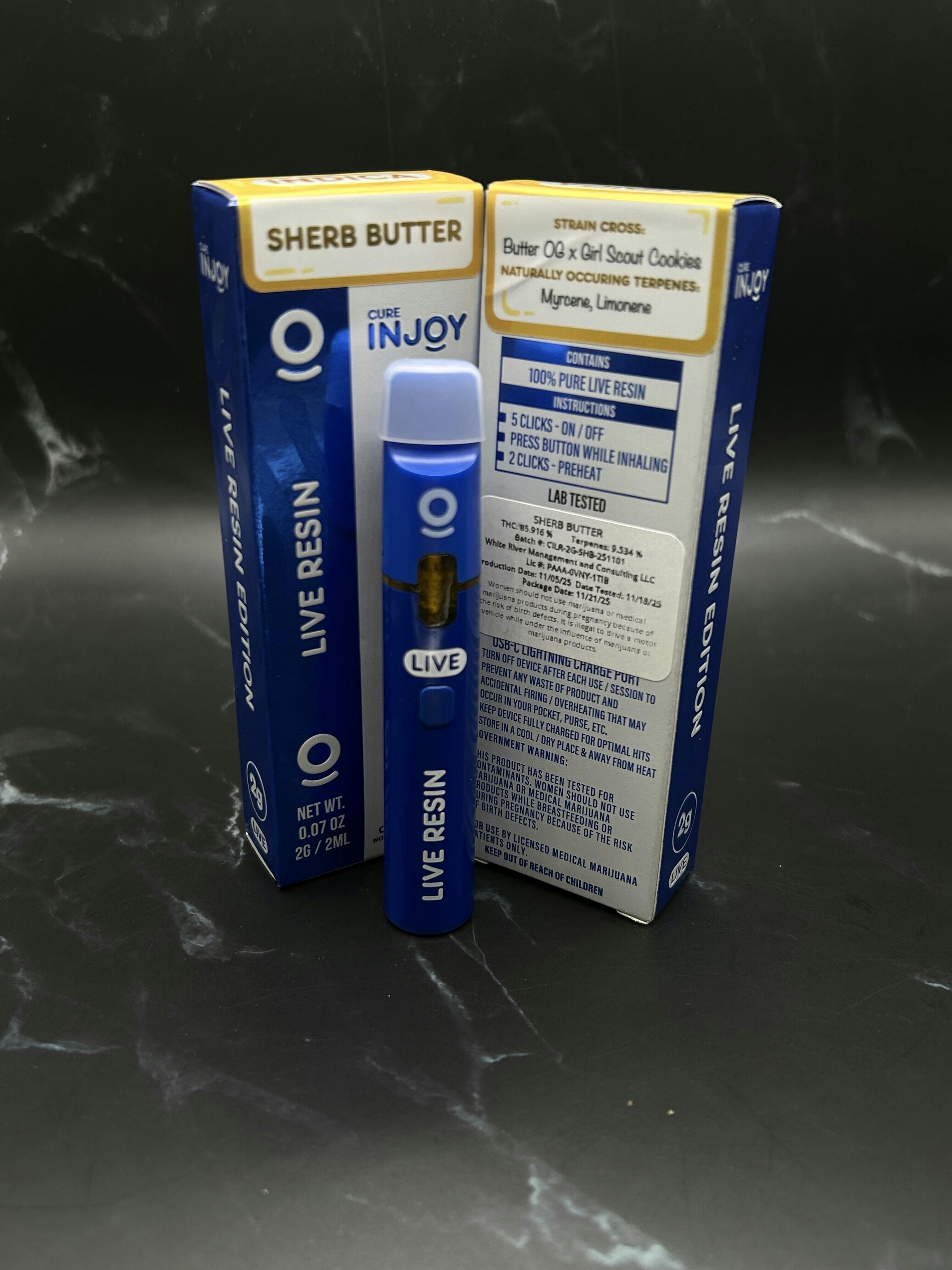 Sherb Butter | Live Resin AIO | 2g by Cure INJOY