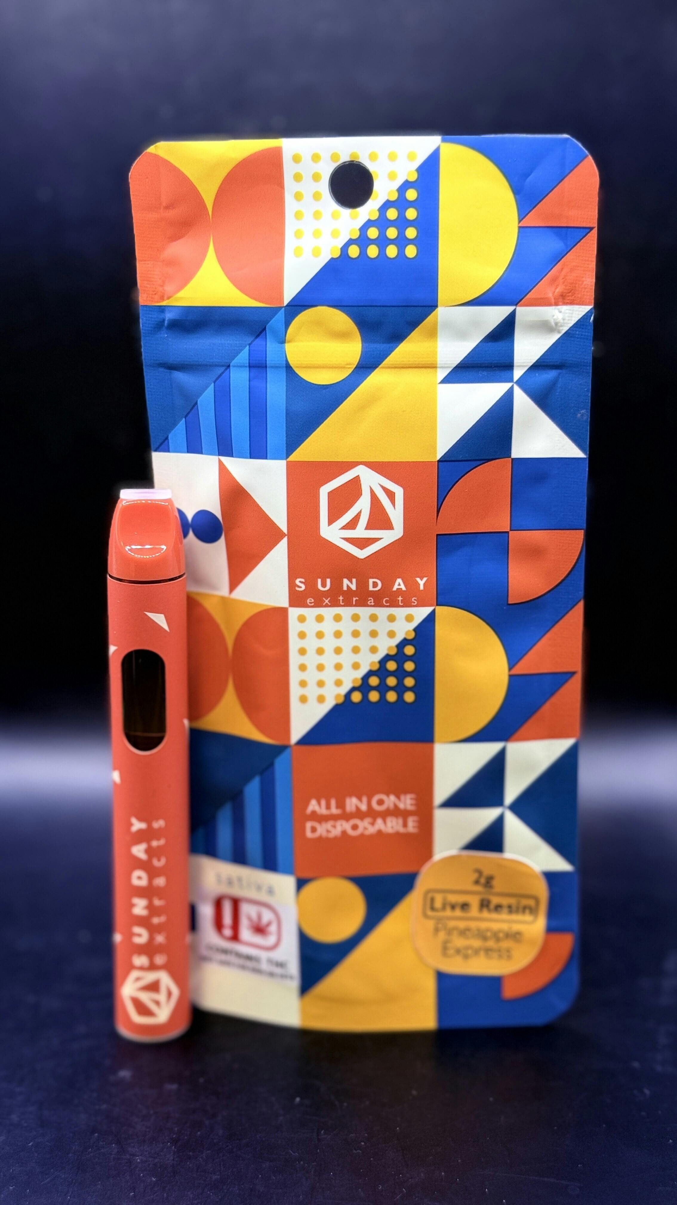 Pineapple Express | Live Resin Disposable | 2g by Sunday Extracts