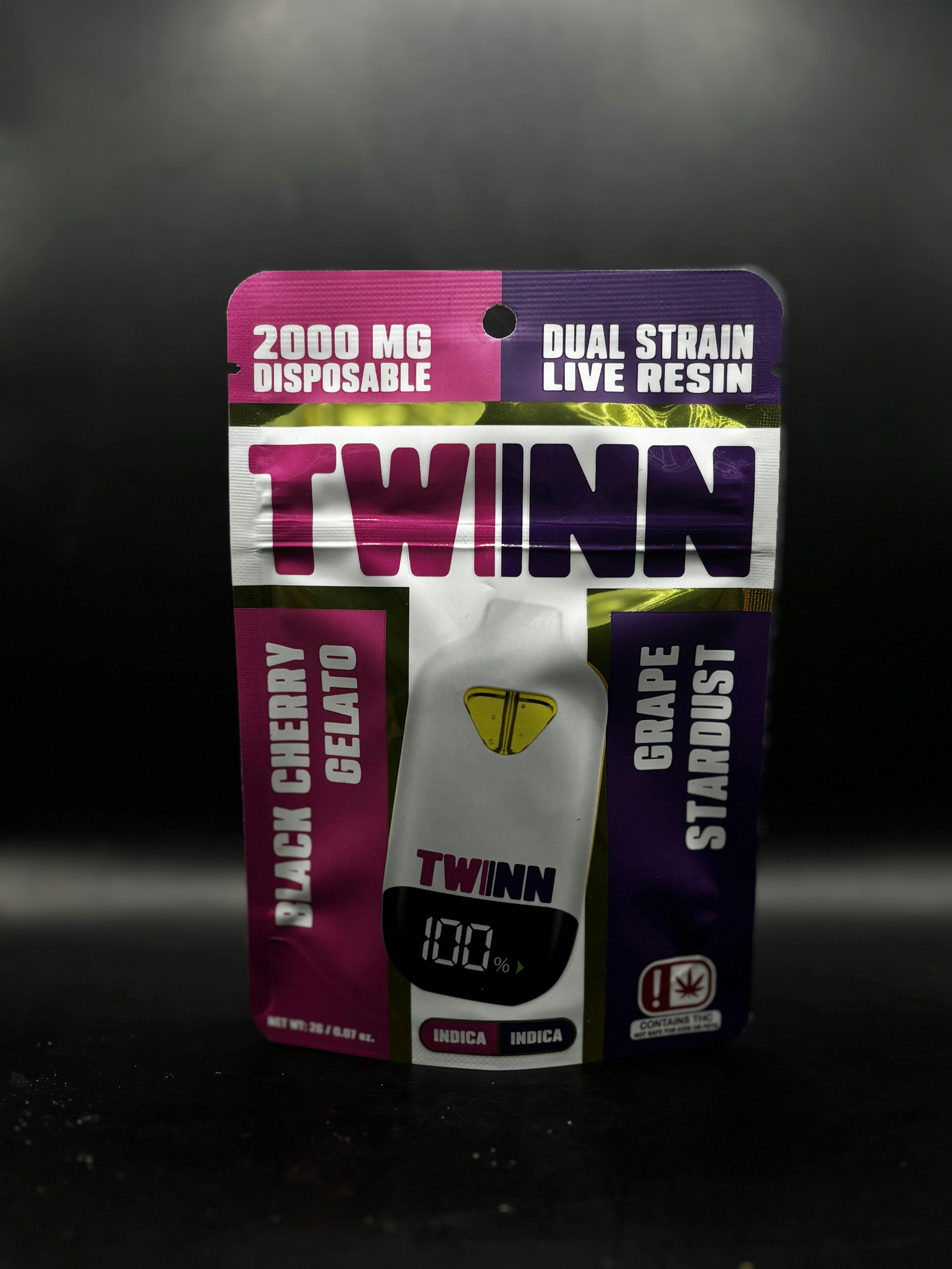 Twinn - Black Cherry Gelato x Grape Stardust - 2G Dual Live Resin Disposable