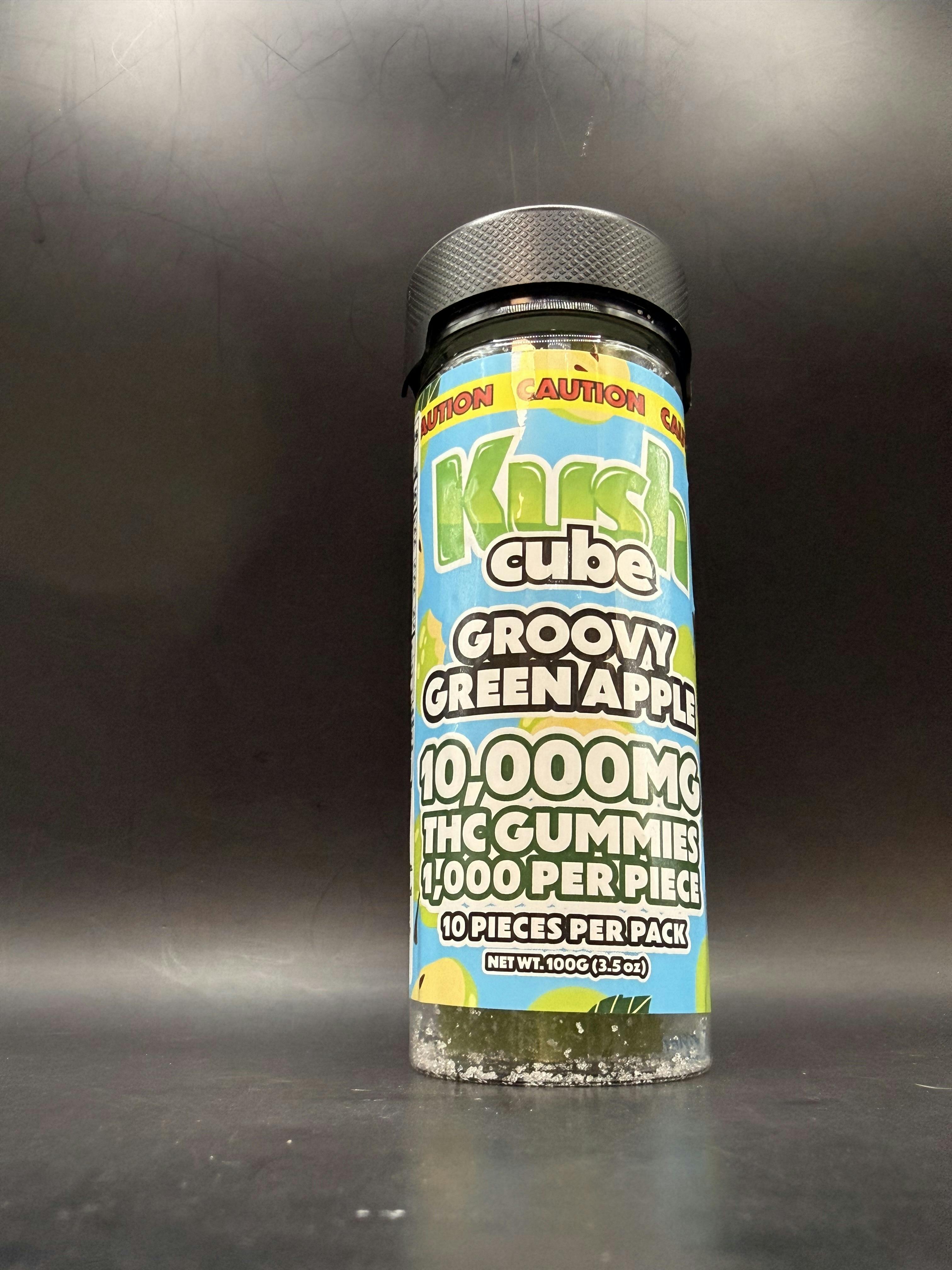 Kush Cube - Groovy Green Apple - 10,000MG Gummies