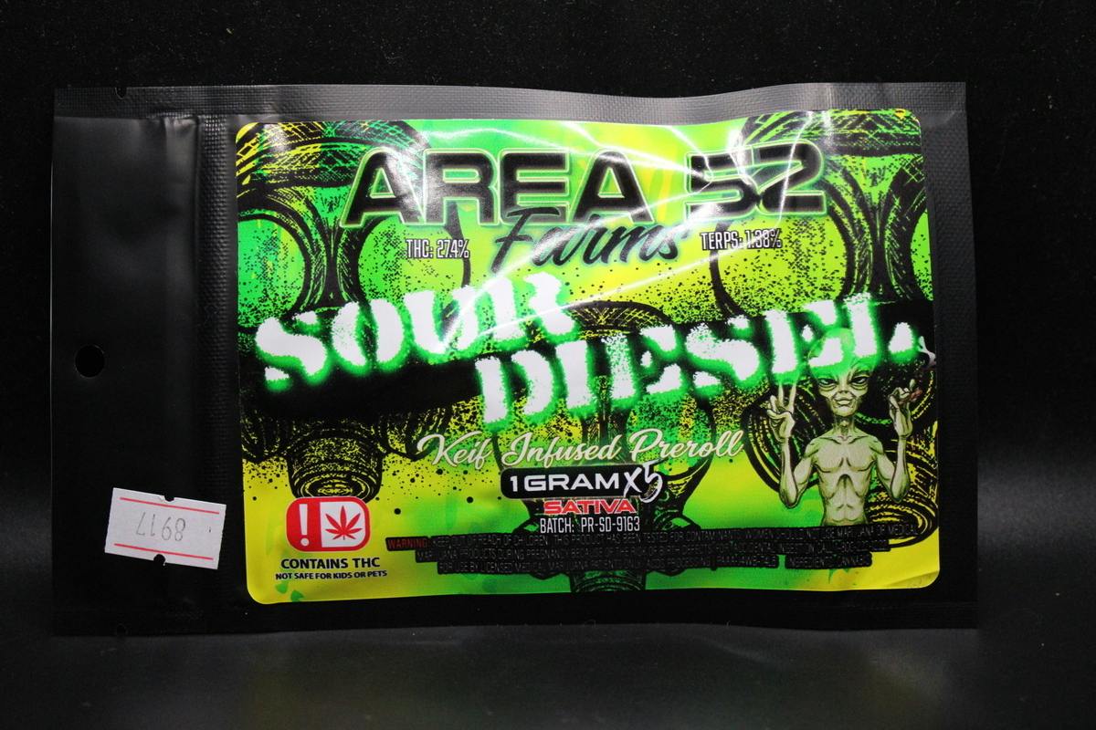 Area 52 - Sour Diesel - (5PK-1G Preroll's)