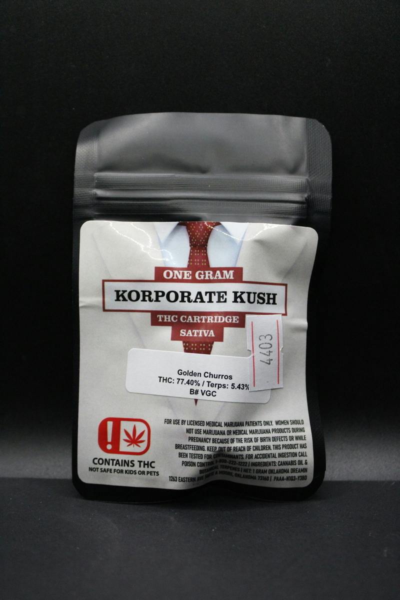 Korp Kush - Golden Churros - 1G Cartridge (20G/$86.5)