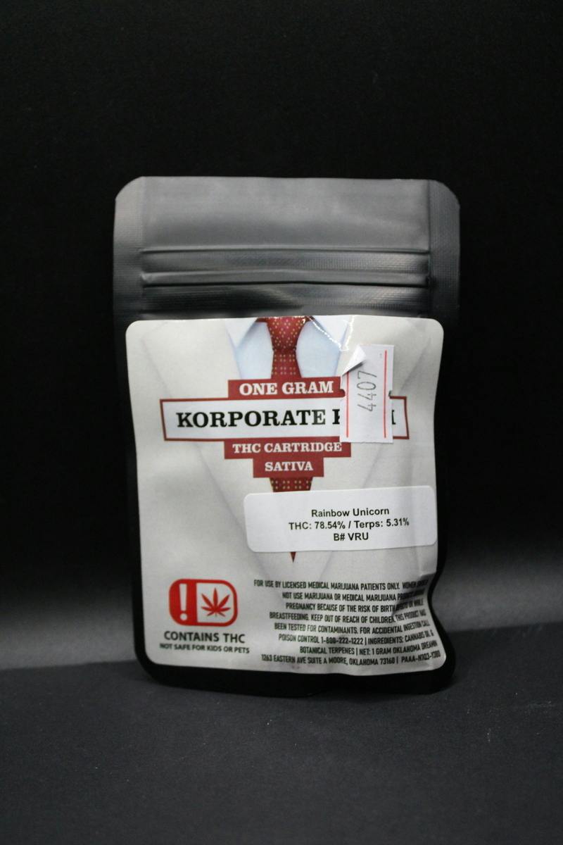 Korp Kush - Rainbow Unicorn - 1G Cartridge (20G/$86.5)