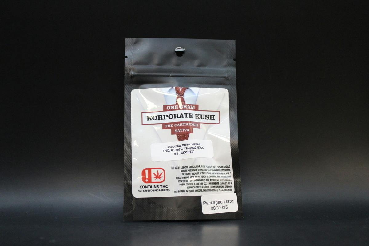 Korp Kush - Chocolate Strawberries - 1G Cartridge (20G/$86.5)