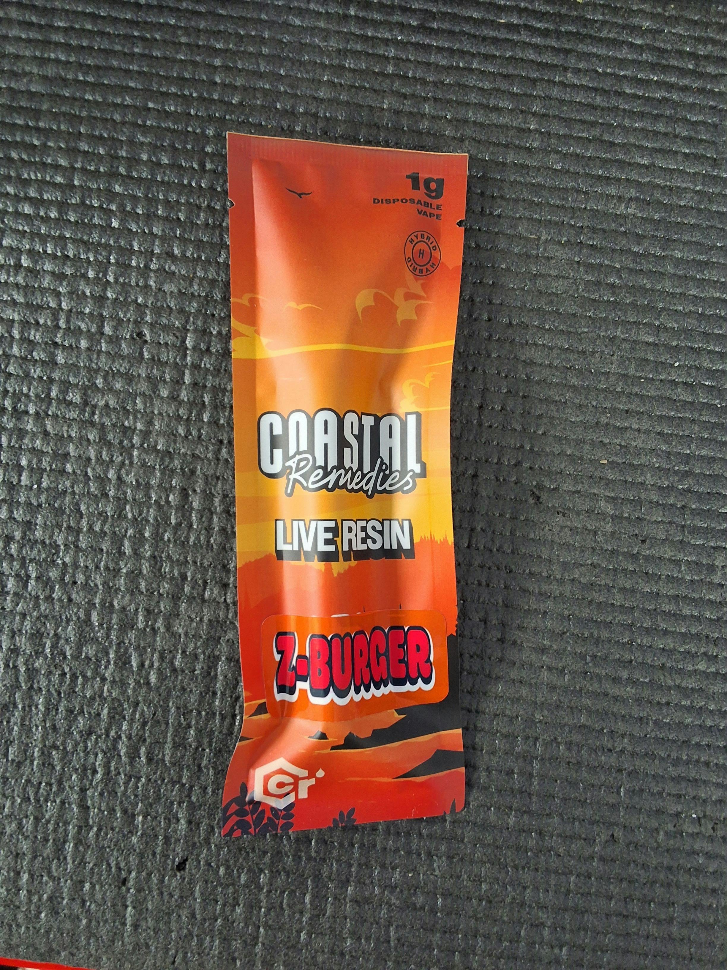 Z Burger | 1g Live Resin Disposable | Coastal Remedies by Coastal Remedies