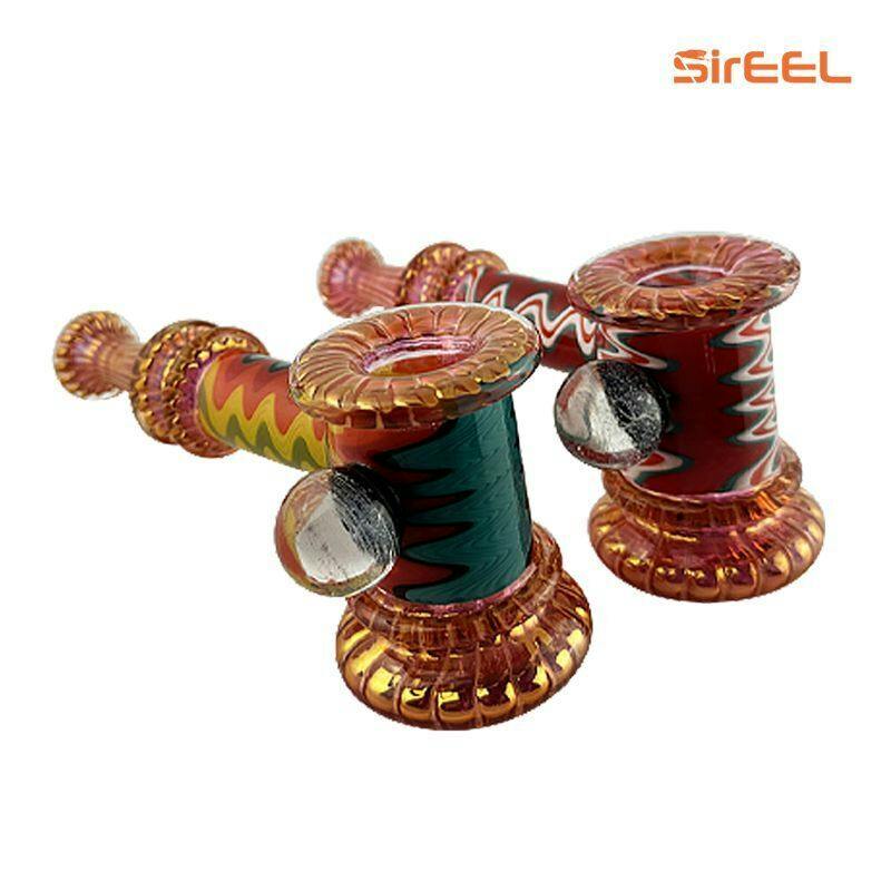 SirEEL | 6" Fumed Wig Wag Marble Hammer Bubbler Hand Pipe