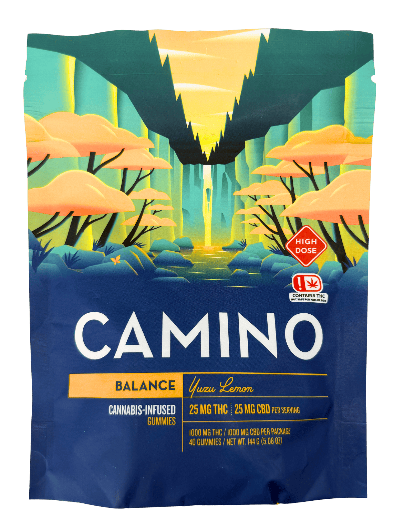 Balance | Yuzu Lemon THC:CBD 1:1 Gummies | 1000mg | 40ct | 25mg/ea
