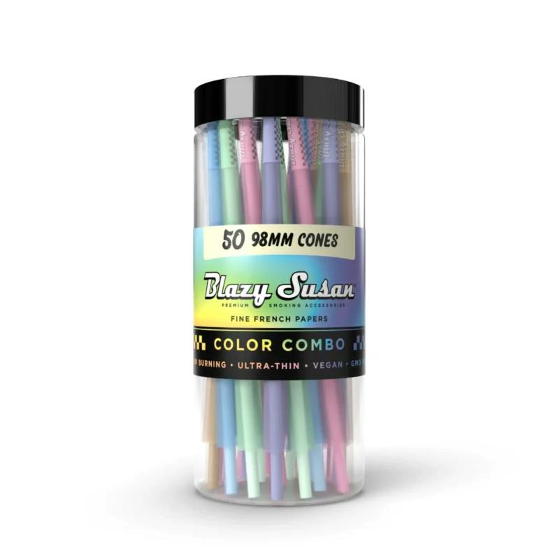 Blazy Susan | Rainbow 98mm Cones | 50pk Jar