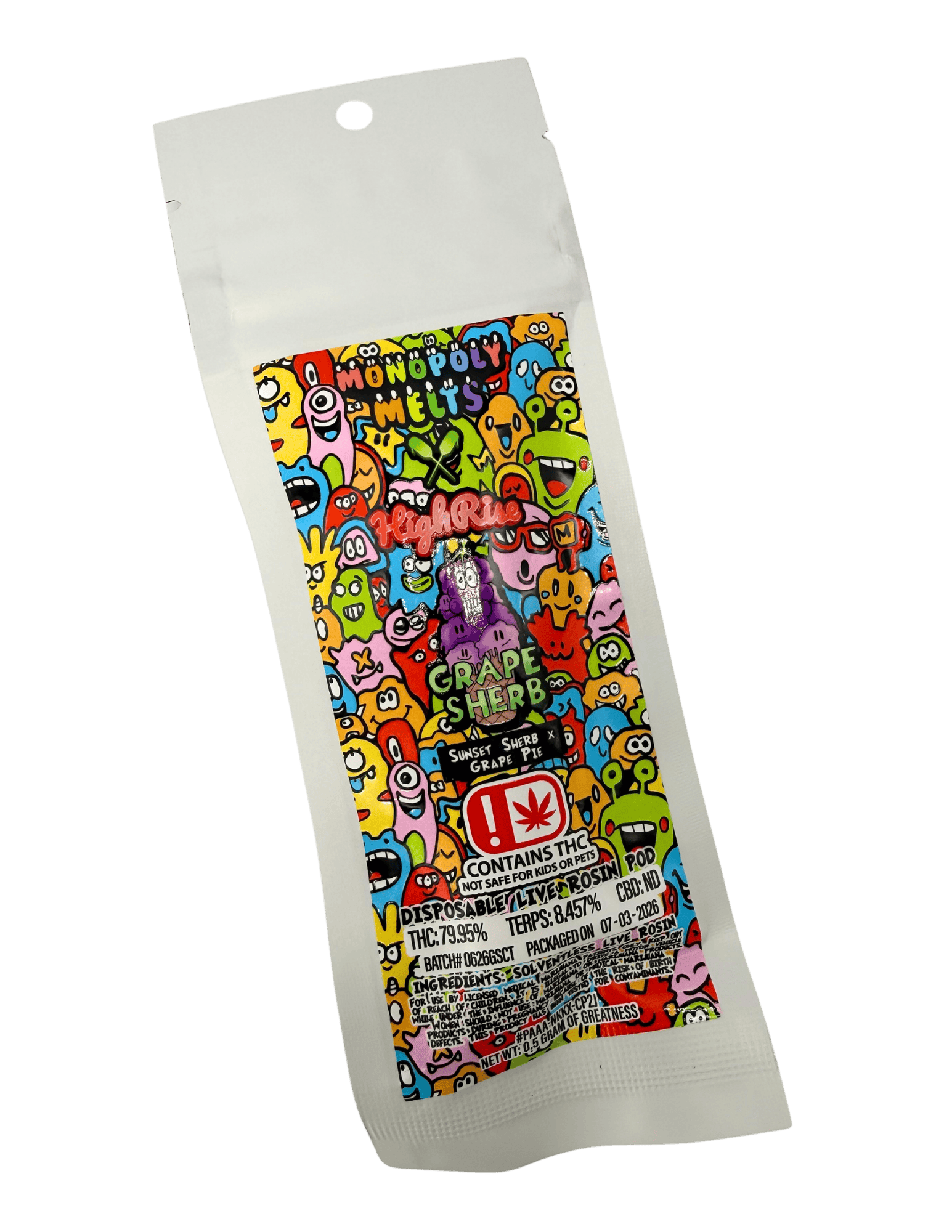 High Rise | Grape Sherb | Live Rosin Cart 0.5g