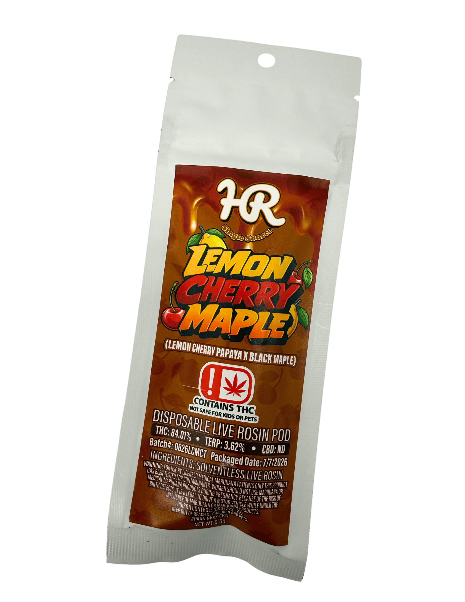 High Rise | Lemon Cherry Maple | Live Rosin Cart .5g
