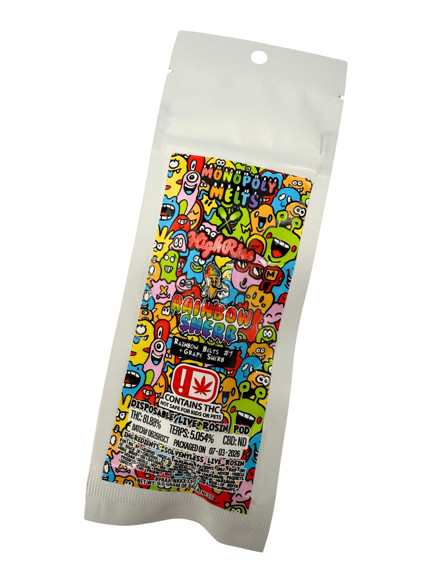 High Rise | Rainbow Sherb | Live Rosin Cart .5g