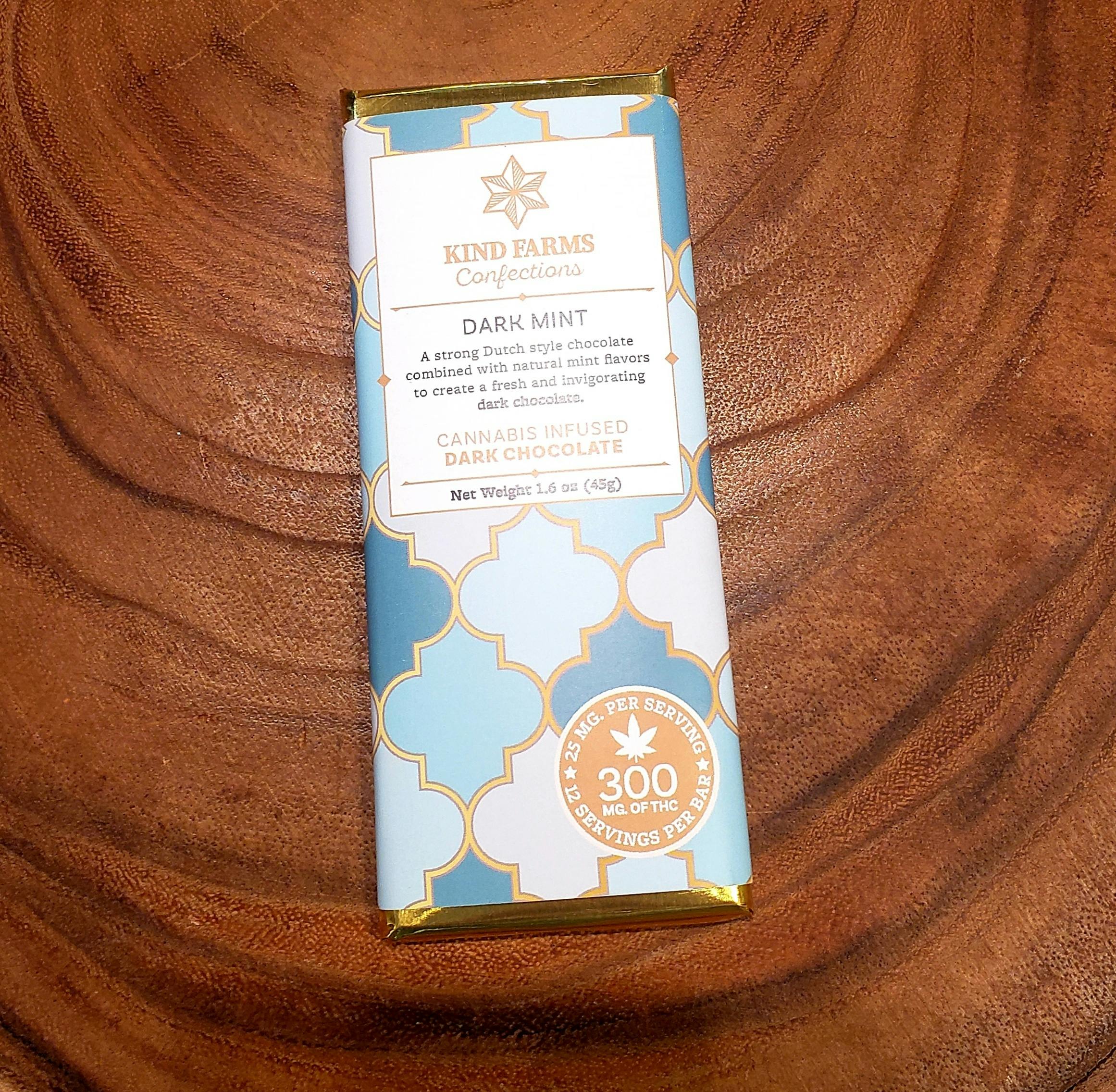 Dark Mint Bar 300mg THC - Kind Farms Confections by Kind Farms Reserve